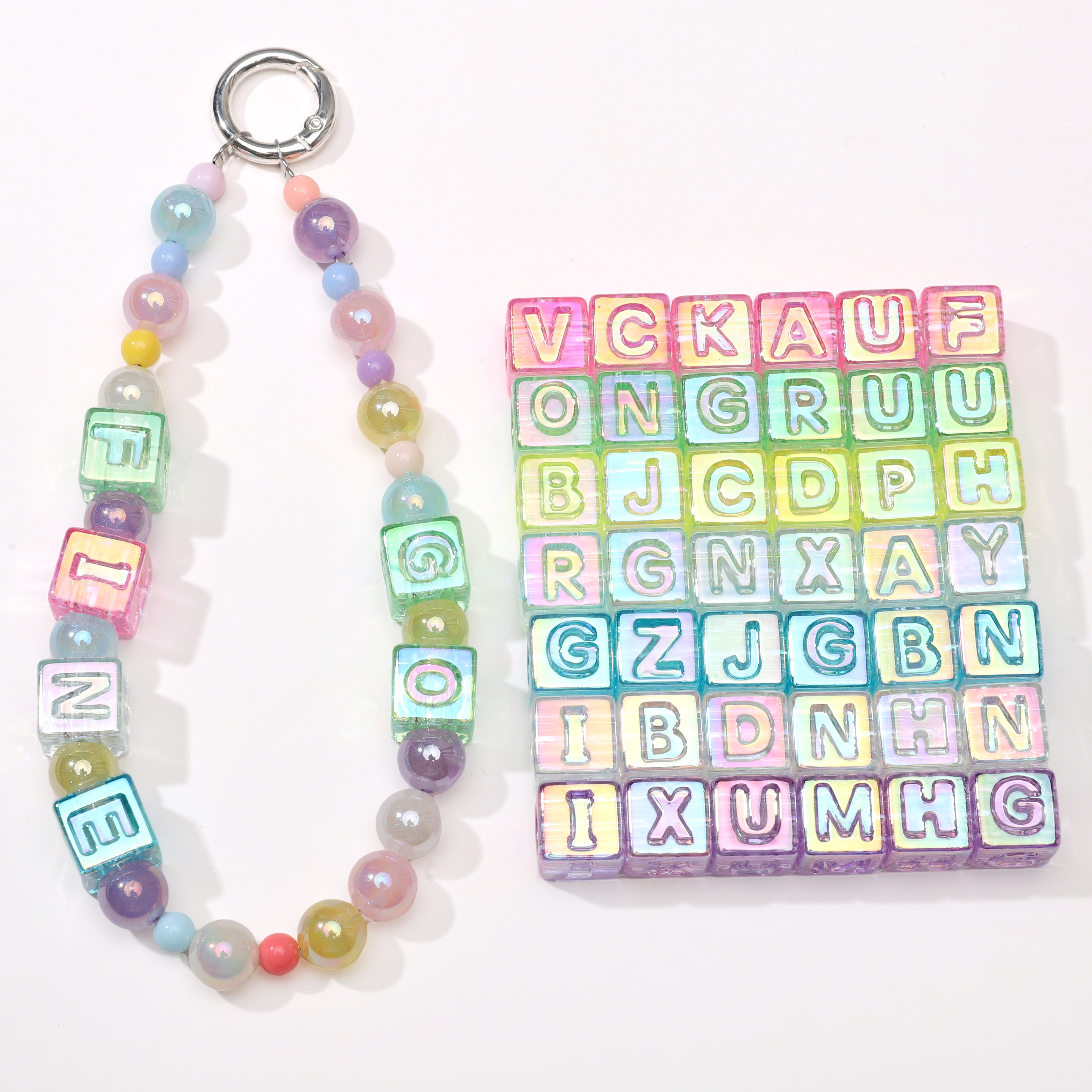 Men'S Accessories Jewelry Bracelet - 10Pcs Manik-manik Huruf Warna-warni Transparan Manik-manik
