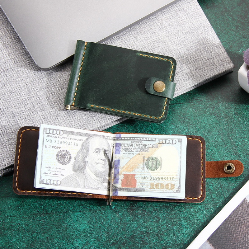 Card Case Minimalist - Dompet Jepit Uang Kulit Crazy Horse