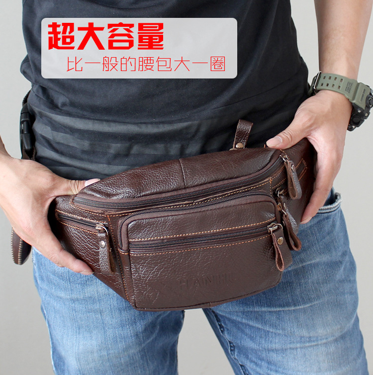 Men Accessories Pack - Tas pinggang pria kulit sapi asli,