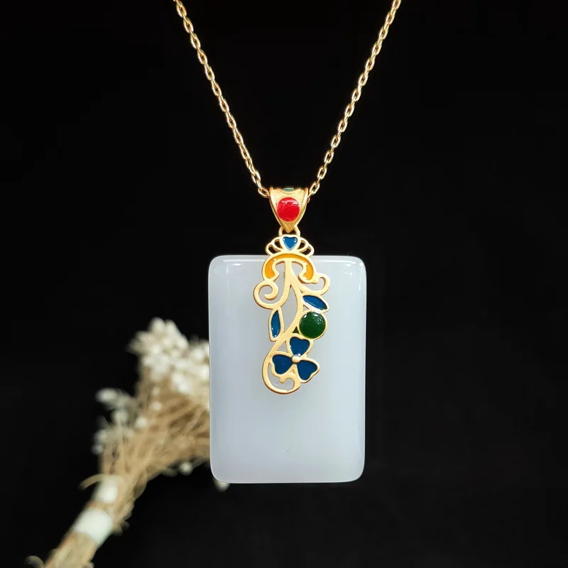 Men Accessories In Silver - Liontin Kalung Giok Jimat Kalsedon 925