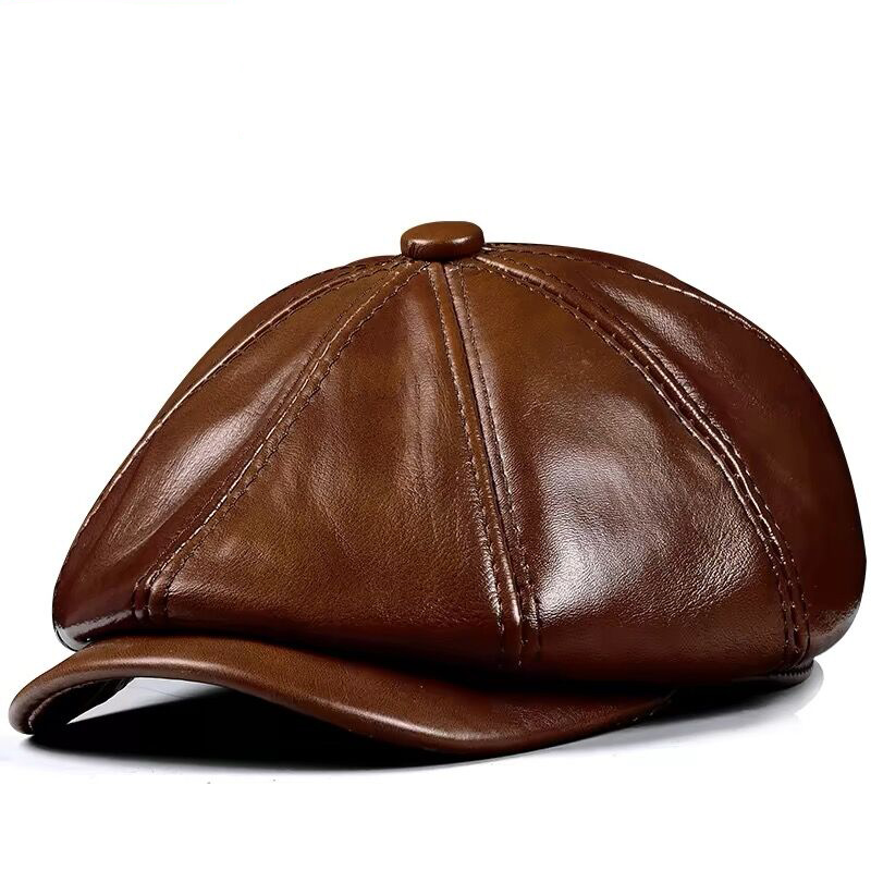 Men Accessories Brands - Topi kulit asli untuk pria, topi