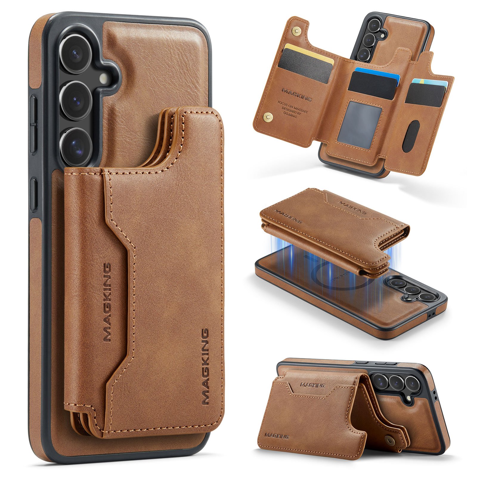 Bifold Leather Wallet - Dompet Kartu Lepas Pasang 2 in