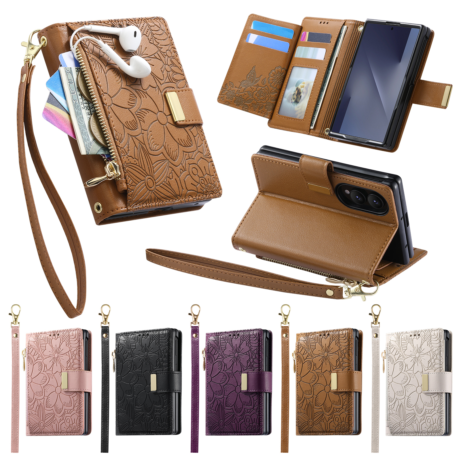 Bifold Leather Wallet - Dompet Kulit PU Dengan Slot Kartu,