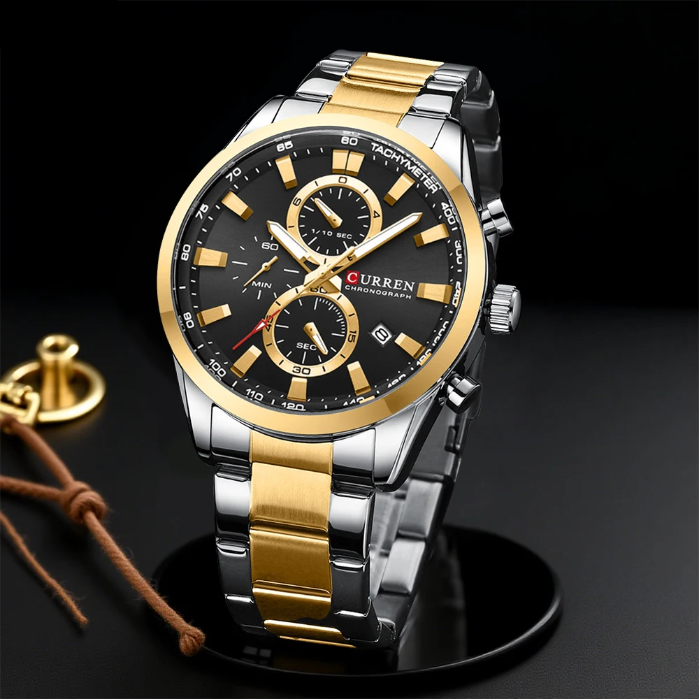 Men'S Accessories Jewelry Bracelet - CURREN Jam Tangan Olahraga Chrono Kuarsa