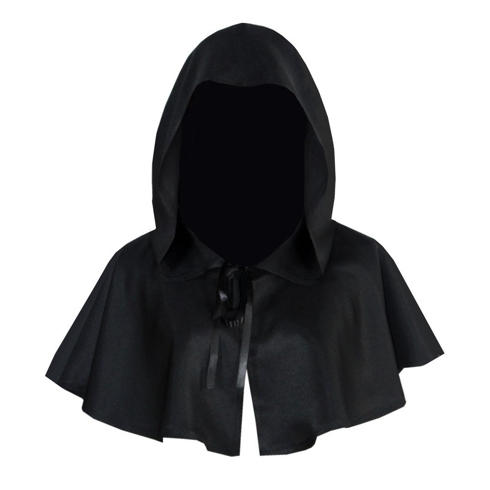 Men Accessories Pack - Jubah Cosplay Halloween Pendek Berkerudung, Kostum
