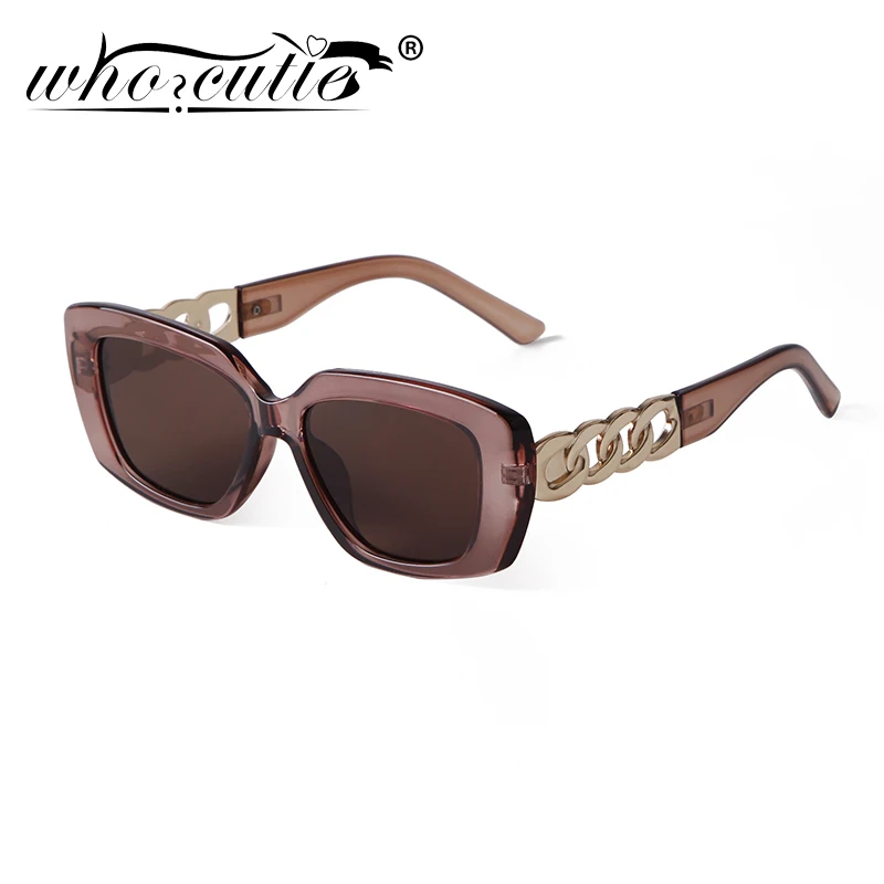 Men'S Accessories In The 90S - Kacamata Hitam Persegi Berongga Coklat Trendi