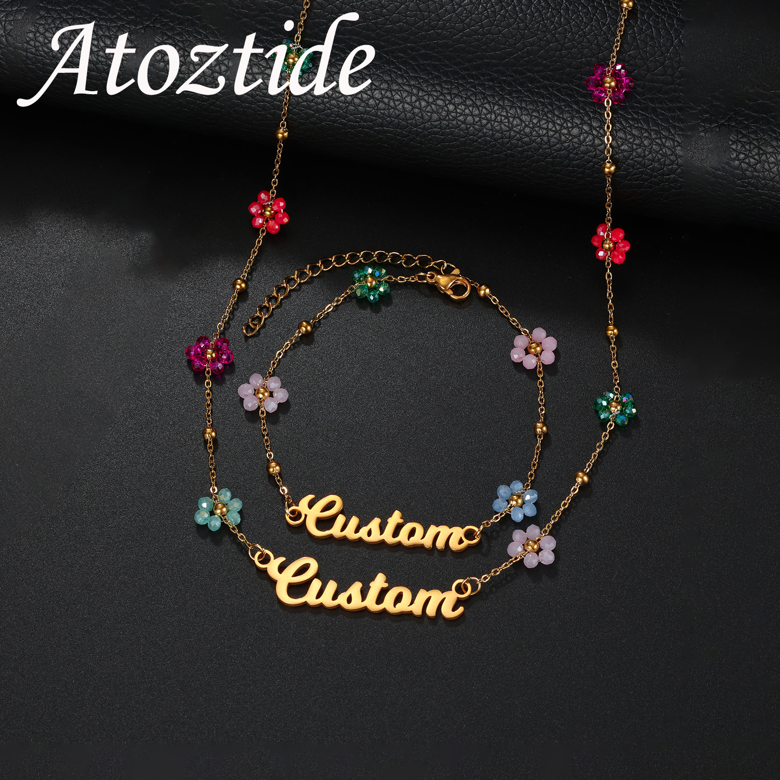 Men'S Accessories Jewelry Bracelet - Atoztide Set Perhiasan Nama Kustom Gelang