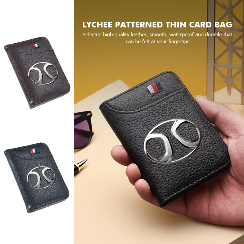 Bifold Leather Wallet - Dompet Lipat Kartu Kredit Pria Motif