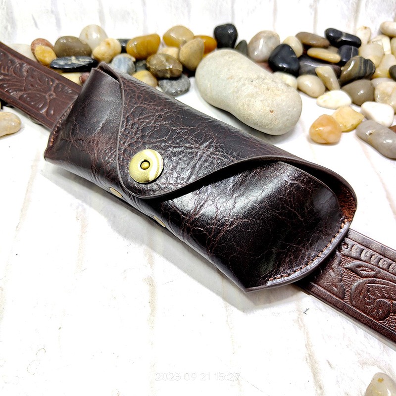 Men Accessories Pack - Blongk Casing Kacamata Tas Pinggang Kulit