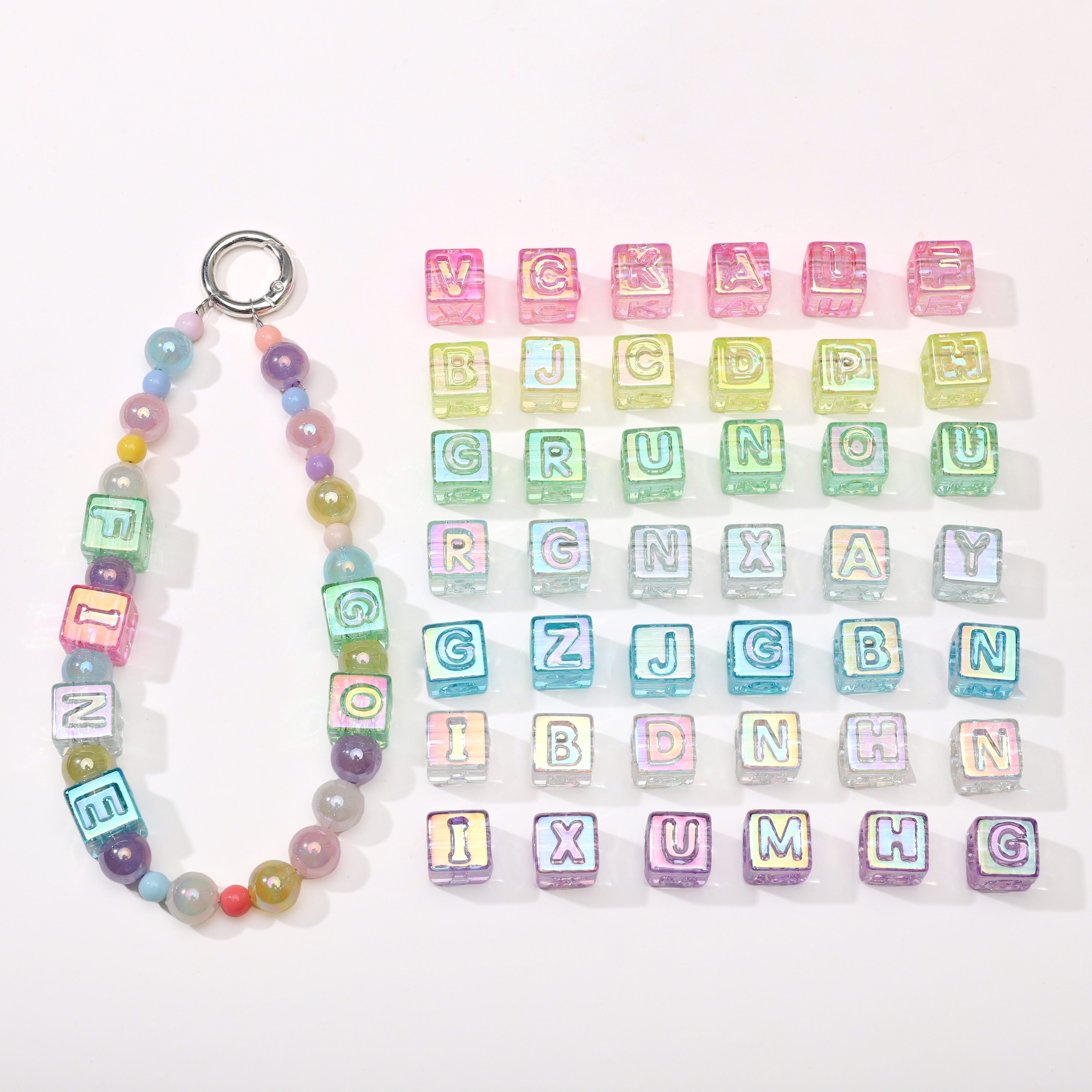 10Pcs Manik-manik Huruf Warna- - Men'S Accessories Jewelry Bracelet ulasan dan harga