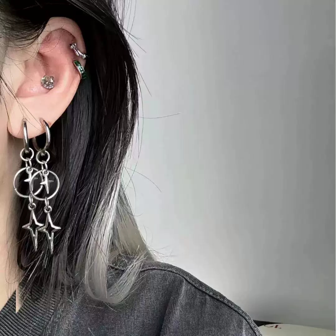 Anting Liontin Bintang Salib P - Men'S Accessories In The 90S ulasan dan harga