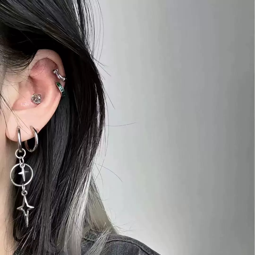 Anting Liontin Bintang Salib P - Men'S Accessories In The 90S ulasan dan harga