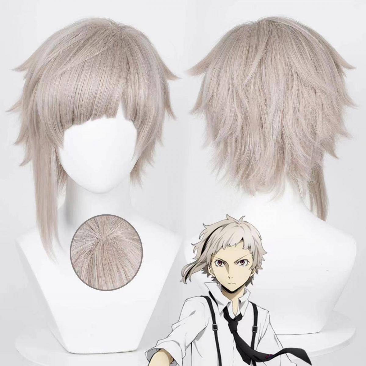 Wig cosplay pria Nakajima Atsu - Men Accessories In Silver ulasan dan harga