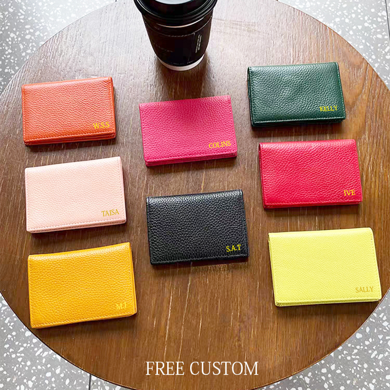 Tempat kartu inisial kustom do - Bifold Leather Wallet ulasan dan harga