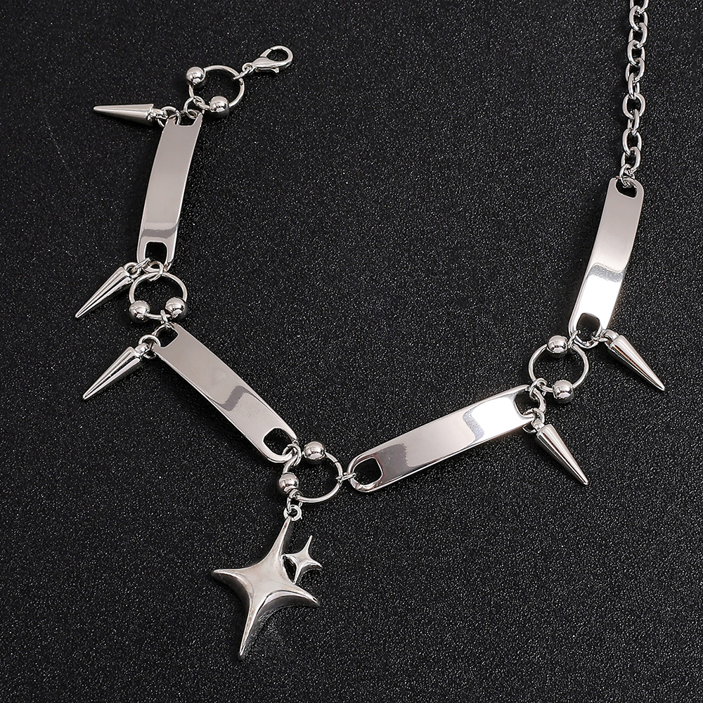 Kalung Choker Liontin Bintang  - Men Accessories In Silver ulasan dan harga