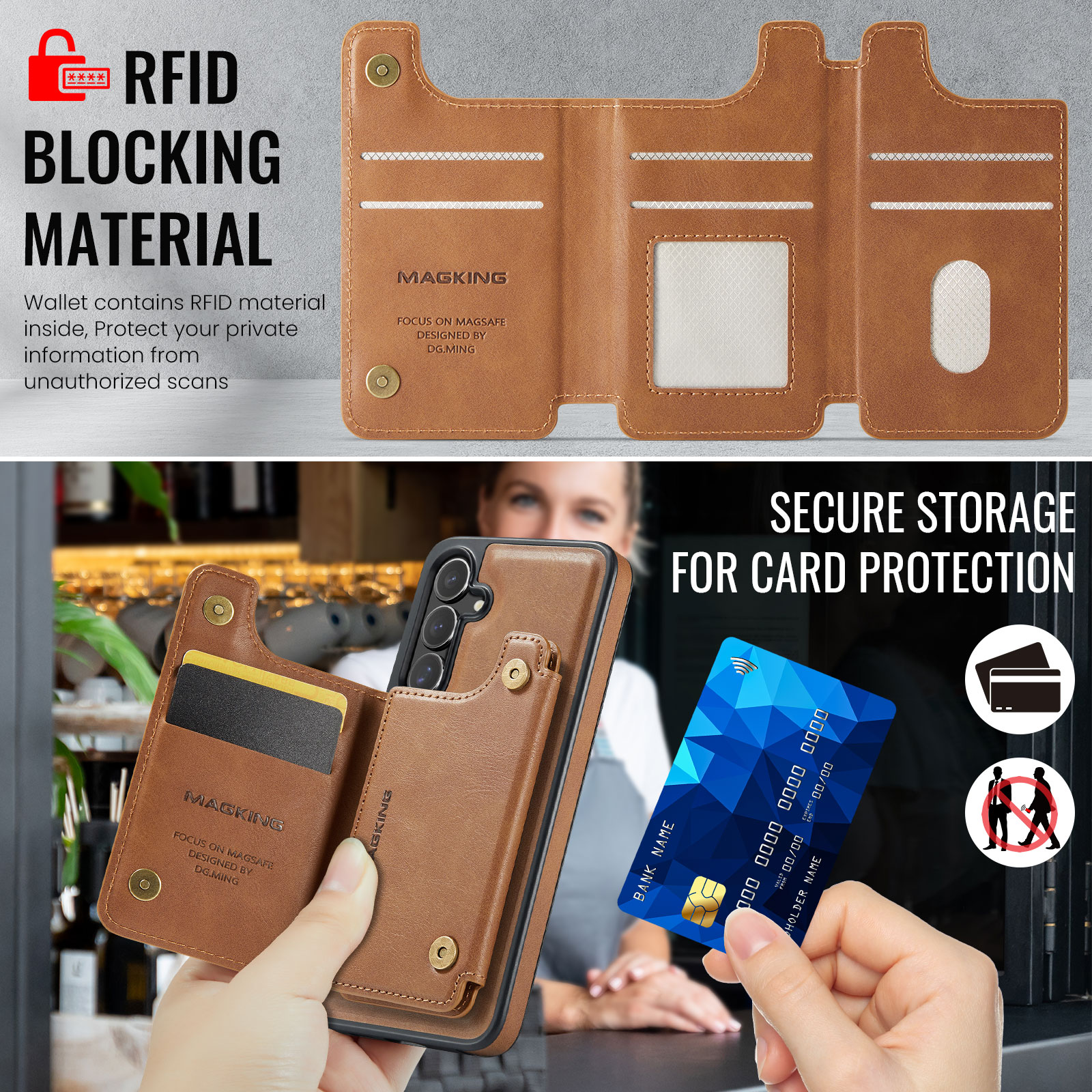 Dompet Kartu Lepas Pasang 2 in - Bifold Leather Wallet ulasan dan harga