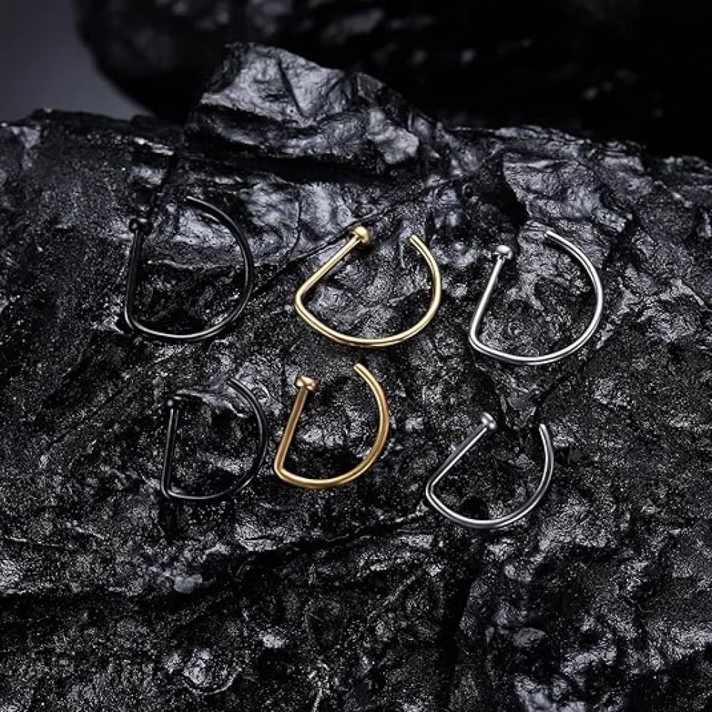 4 Paket Cincin Hidung Bentuk D - Men Accessories Pack ulasan dan harga