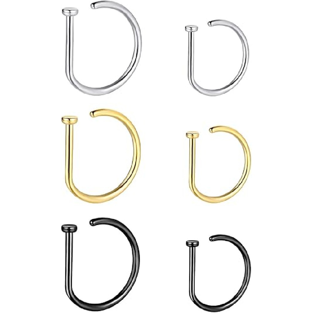 4 Paket Cincin Hidung Bentuk D - Men Accessories Pack ulasan dan harga
