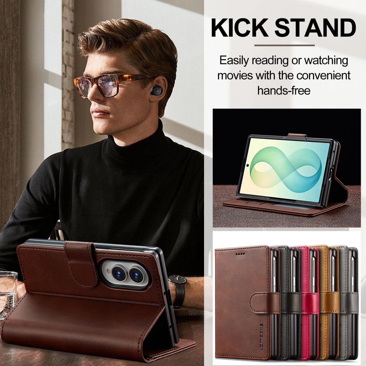 Tahan Guncangan untuk Samsung  - Bifold Leather Wallet ulasan dan harga