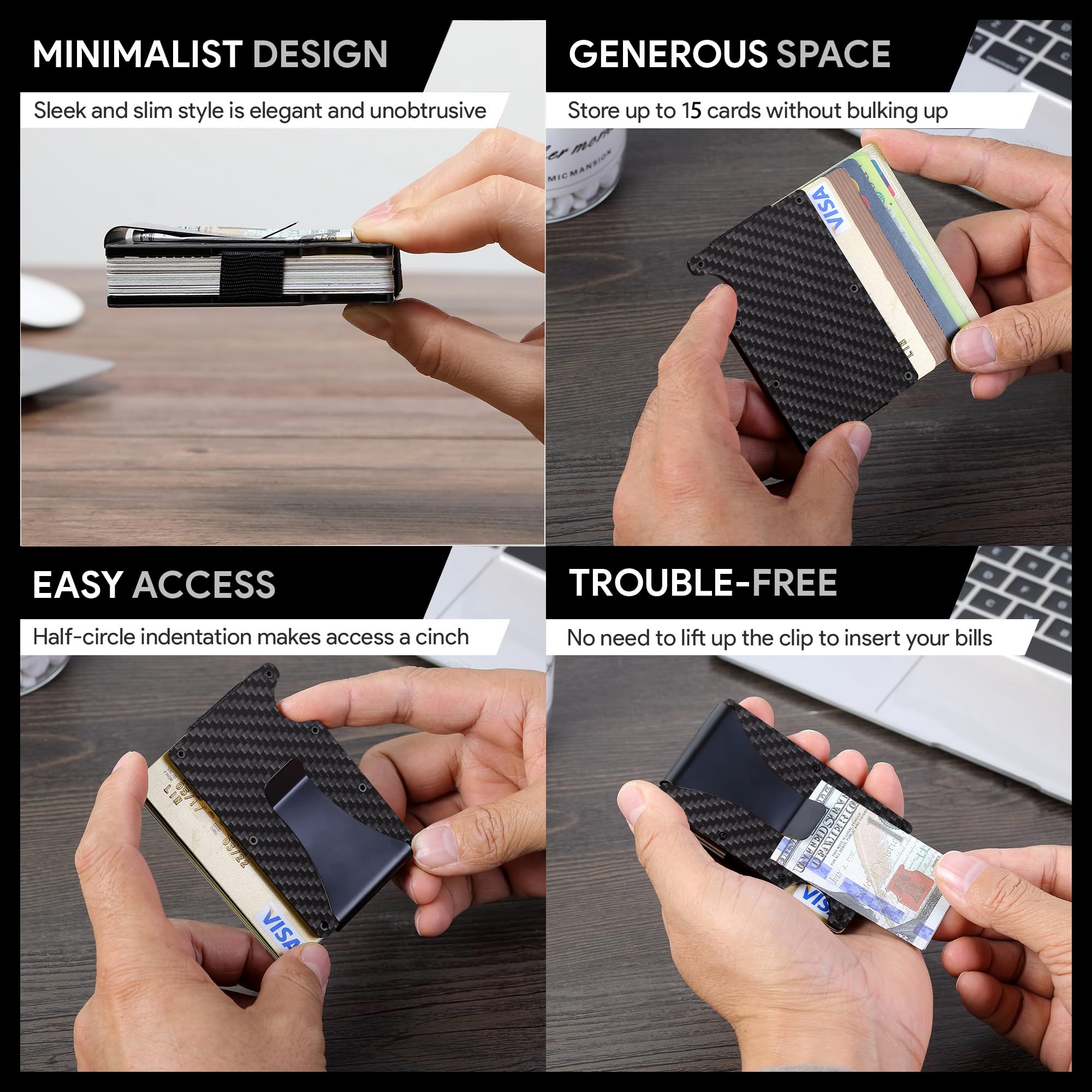 Dompet Serat Karbon, Dompet Kl - Card Case Minimalist ulasan dan harga